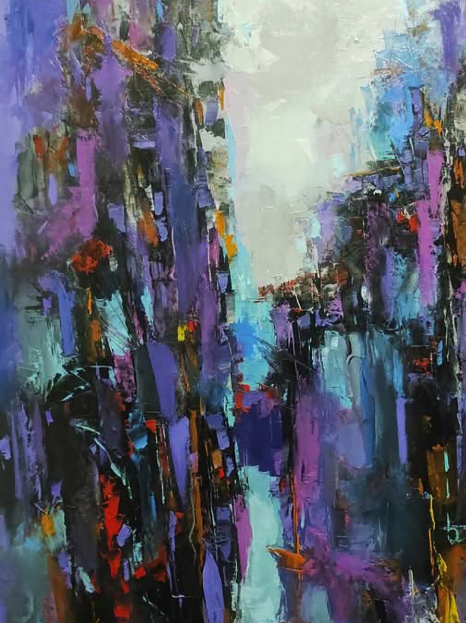 Oil painting Evening City under the Dark Sky Stepan Verbeshchuk - 2