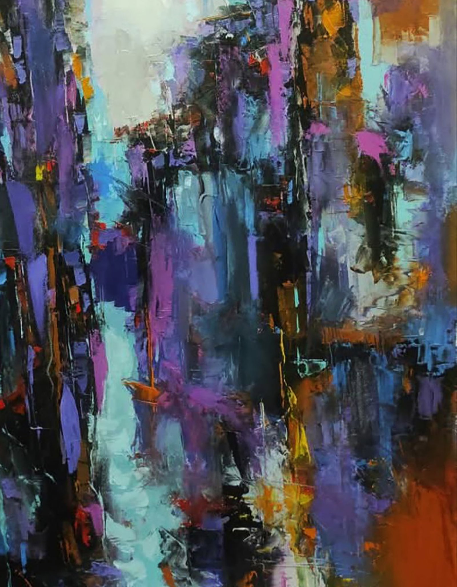 Oil painting Evening City under the Dark Sky Stepan Verbeshchuk - 4