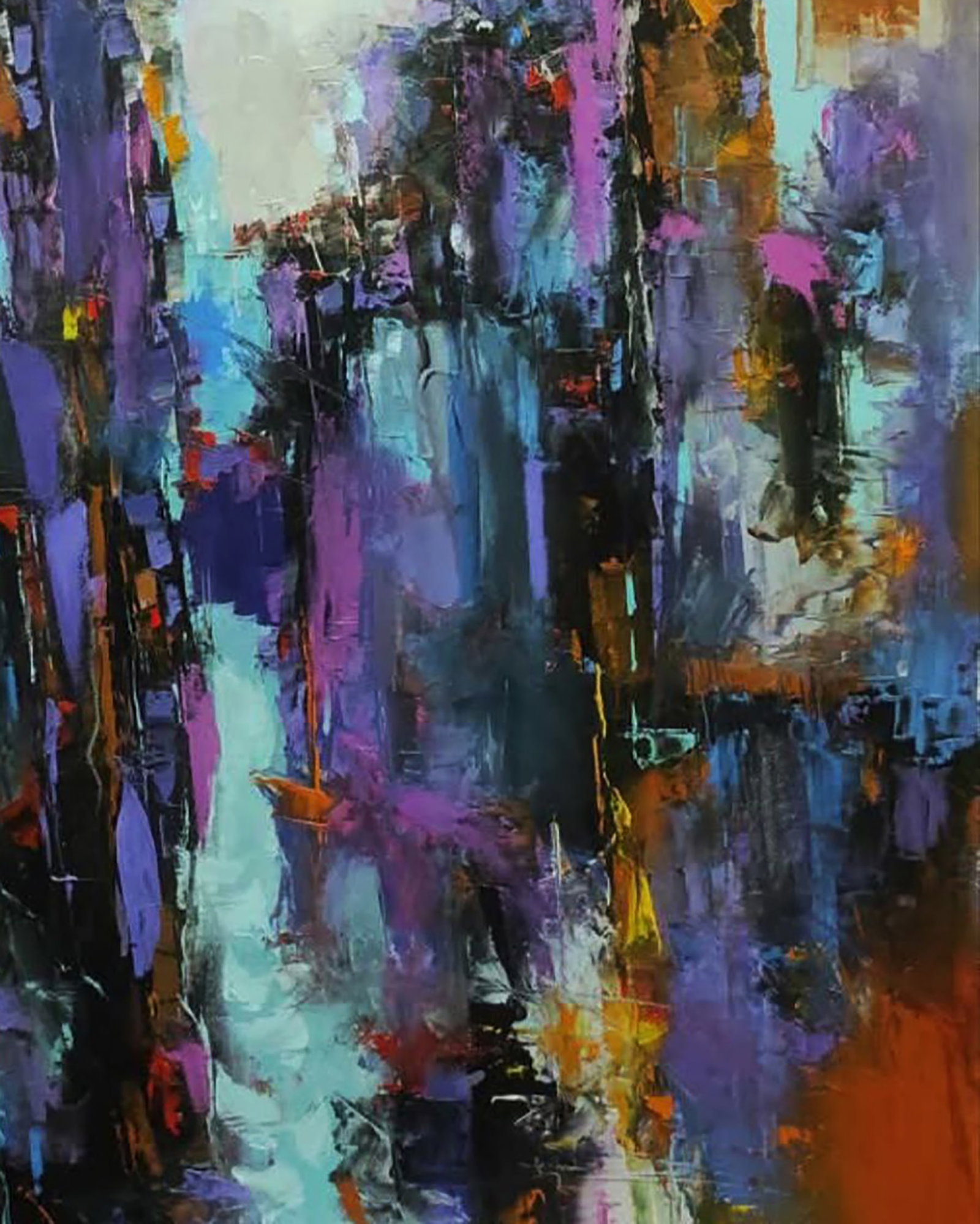 Oil painting Evening City under the Dark Sky Stepan Verbeshchuk - 5