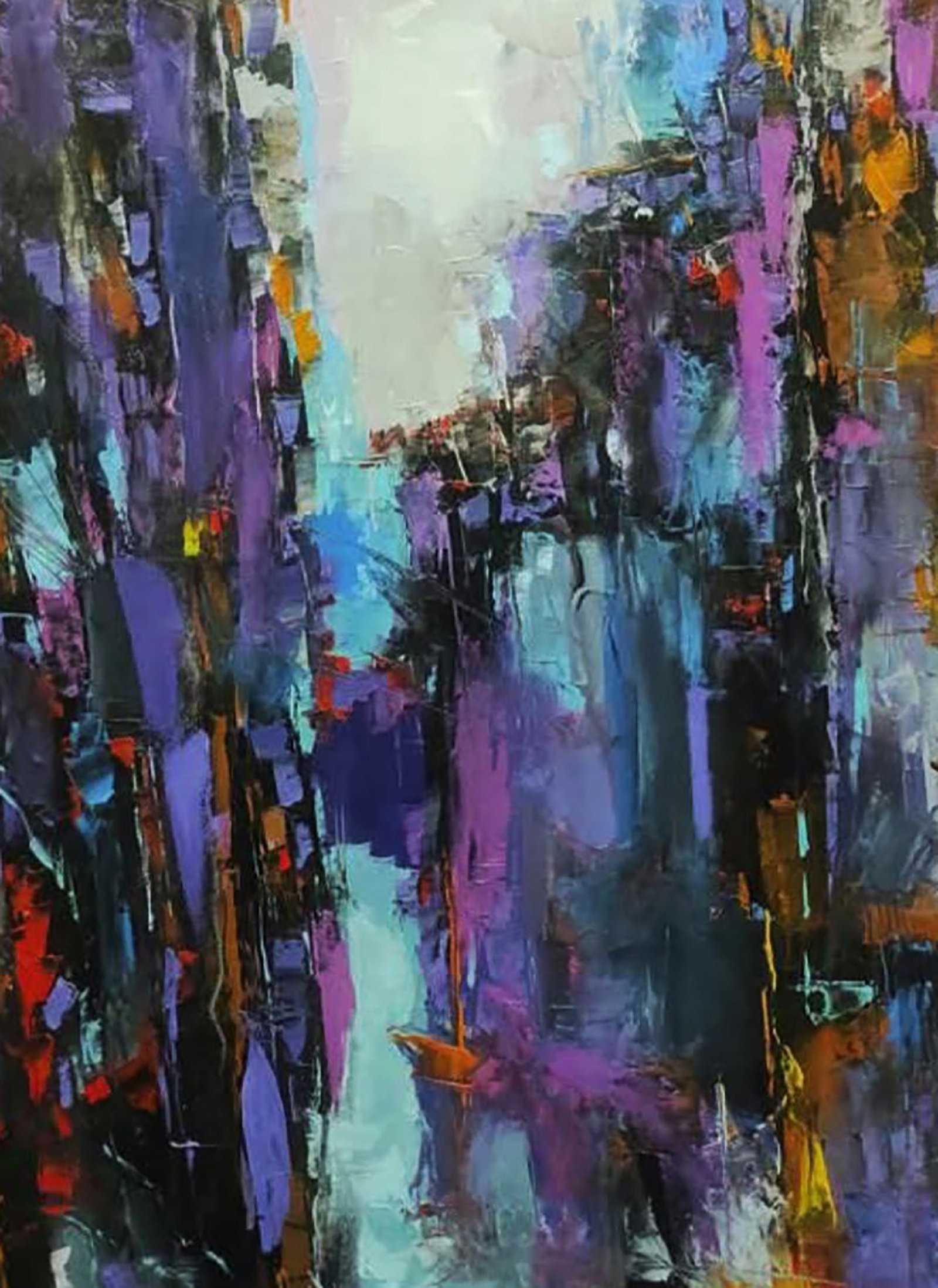 Oil painting Evening City under the Dark Sky Stepan Verbeshchuk - 6