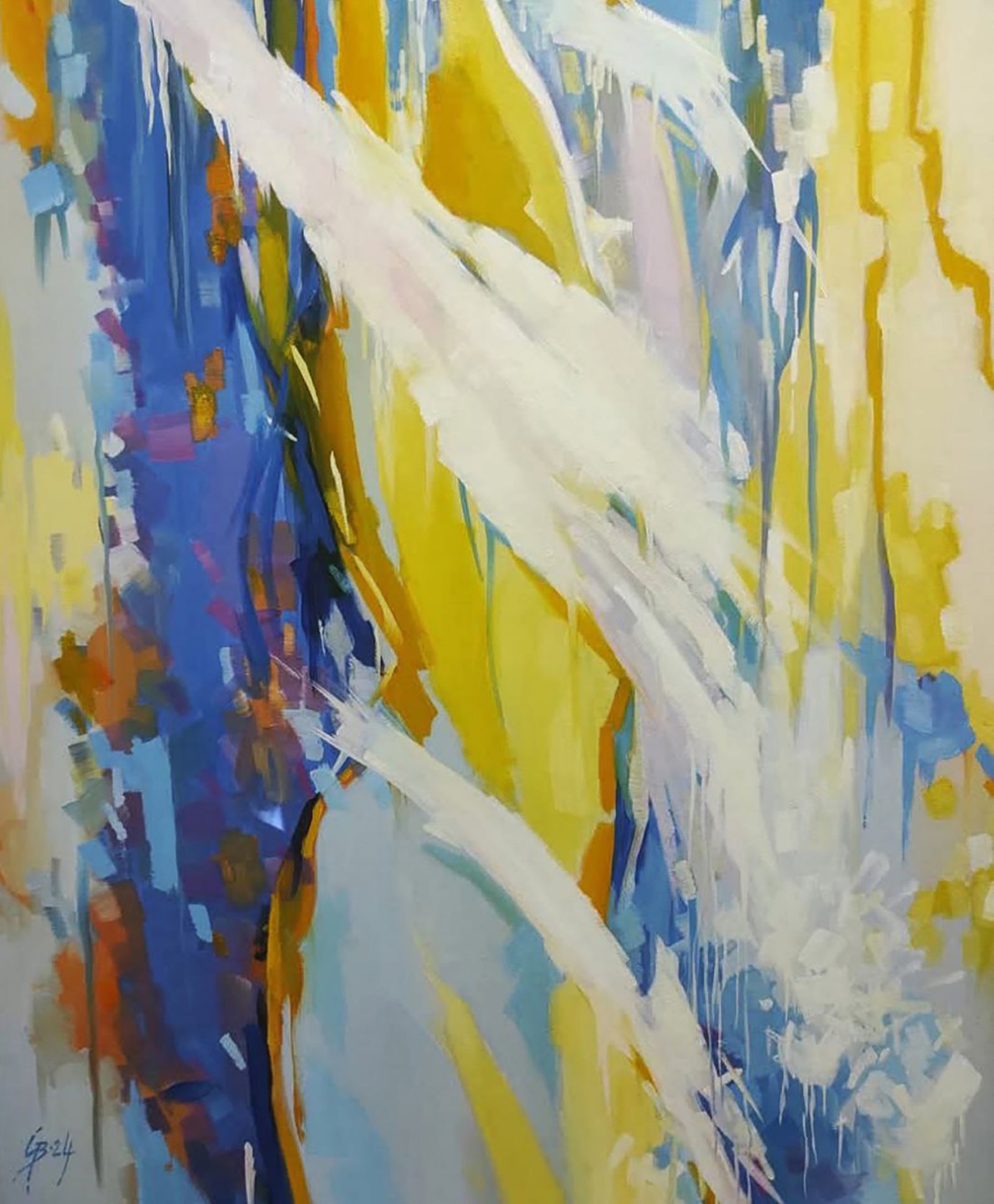 Oil painting Waterfall of Colors Stepan Verbeshchuk: Title: Oil painting Waterfall of Colors Stepan Verbeshchuk Description: 8VERBESH Painter: Stepan Verbeshchuk Size: 70x60 cm/27.55x23.62 inches Components: oil, canvas Original painting CONDITION: exce
