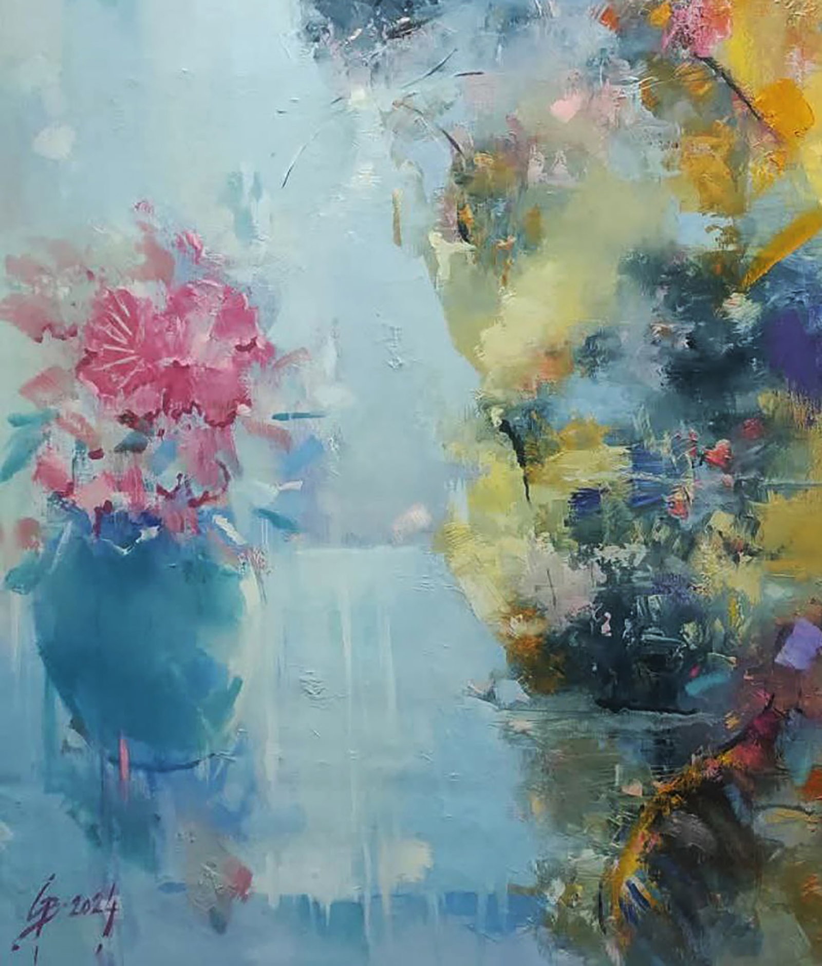 Oil painting Geranium in a Vase by the Window Stepan Verbeshchuk - 4