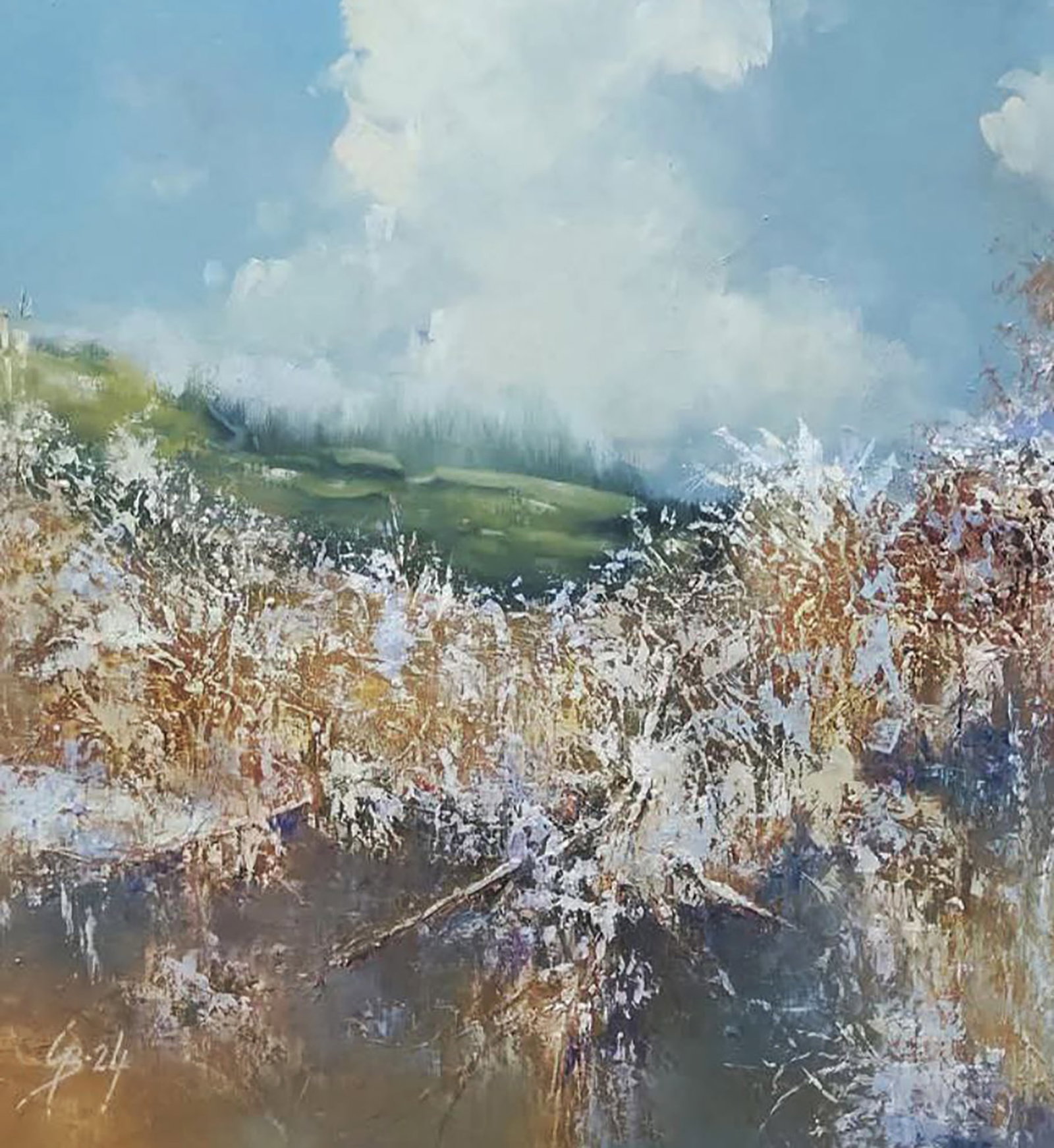 Oil painting Frost in the Field Stepan Verbeshchuk - 4