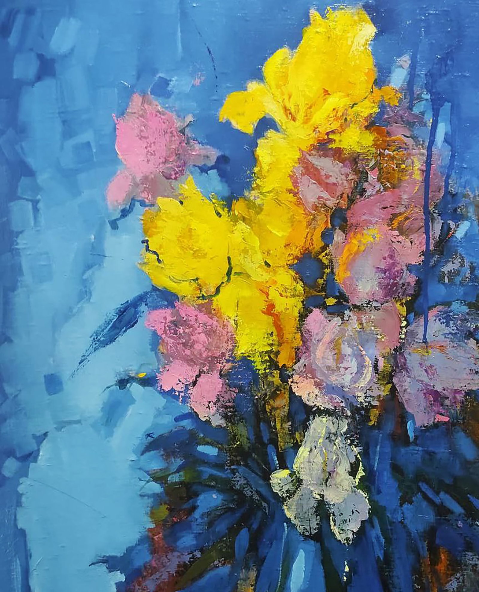 Oil painting Blooming Irises in Blue Stepan Verbeshchuk - 2