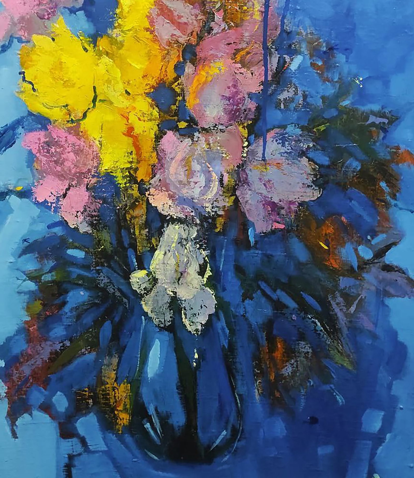 Oil painting Blooming Irises in Blue Stepan Verbeshchuk - 5