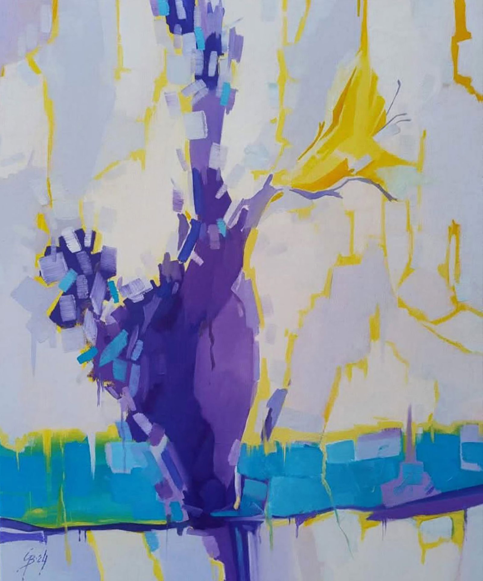 Oil painting Yellow Flower in the Interior Stepan Verbeshchuk: Title: Oil painting Yellow Flower in the Interior Stepan Verbeshchuk Description: 20VERBESH Painter: Stepan Verbeshchuk Size: 60x50 cm/23.62x19.68 inches Components: oil, canvas Original painting