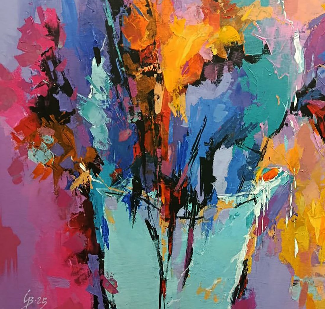 Acrylic painting Autumn flowers Stepan Verbeshchuk - 4