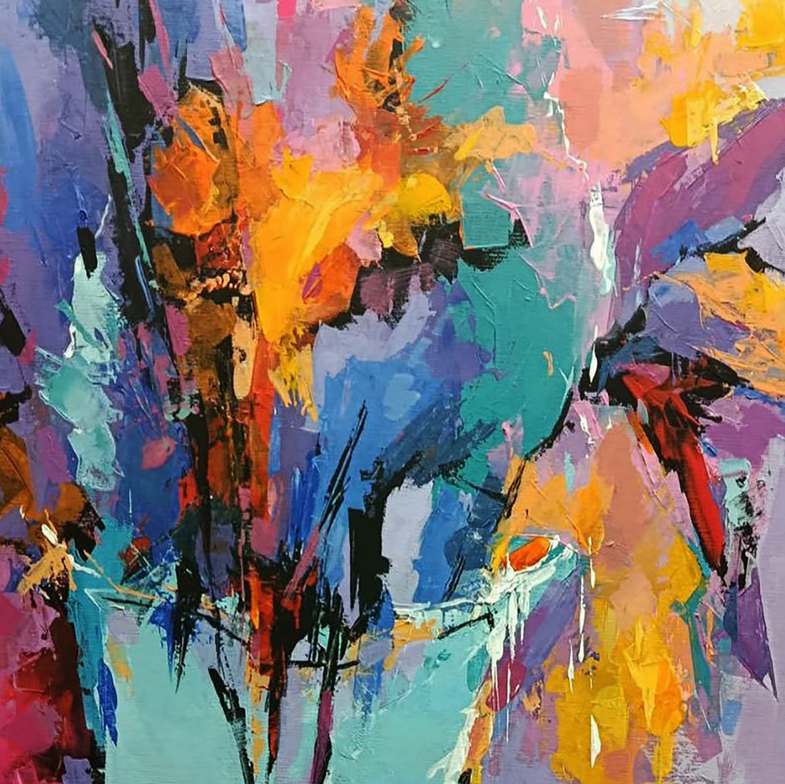 Acrylic painting Autumn flowers Stepan Verbeshchuk - 7