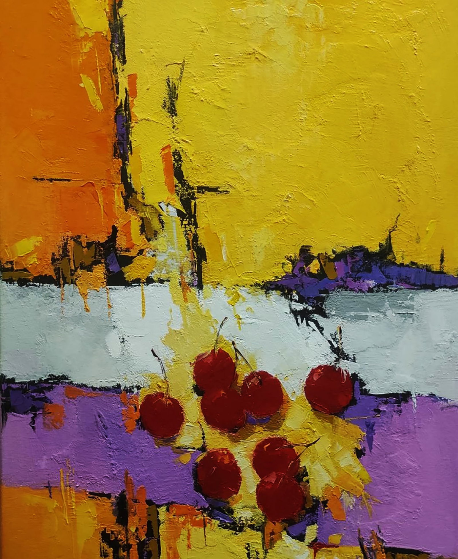 Oil painting About Cherries on the Table Stepan Verbeshchuk: Title: Oil painting About Cherries on the Table Stepan Verbeshchuk Description: 28VERBESH Painter: Stepan Verbeshchuk Size: 60x40 cm/23.62x15.74 inches Components: oil, canvas Original painting