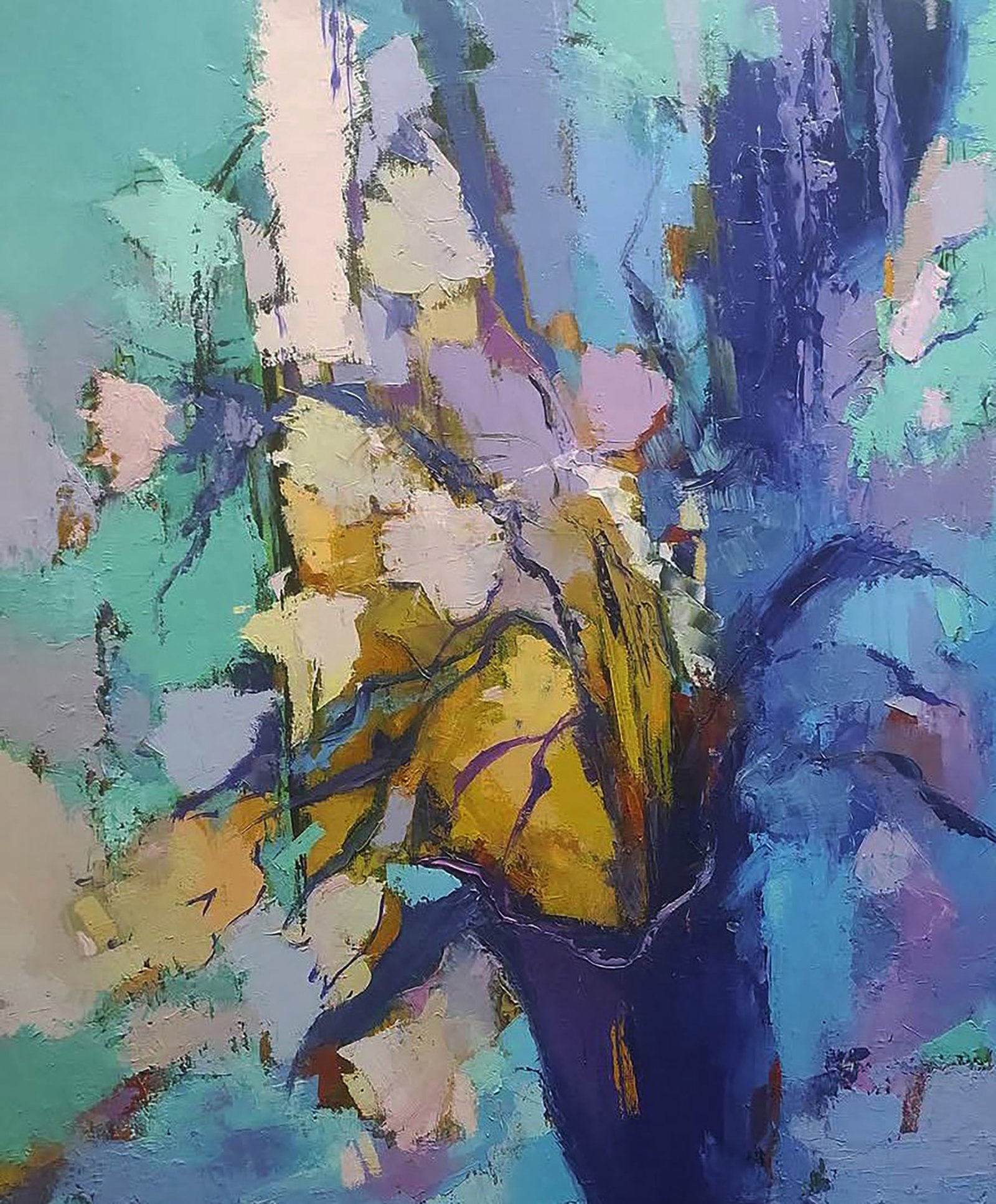 Oil painting Just Flowers in a Blue Vase Stepan Verbeshchuk - 2