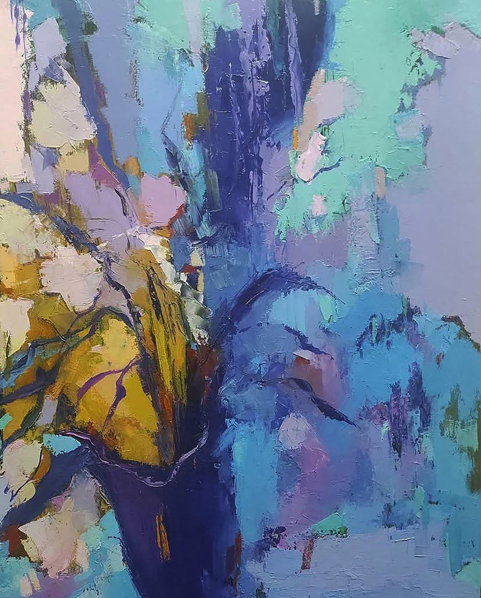 Oil painting Just Flowers in a Blue Vase Stepan Verbeshchuk - 3