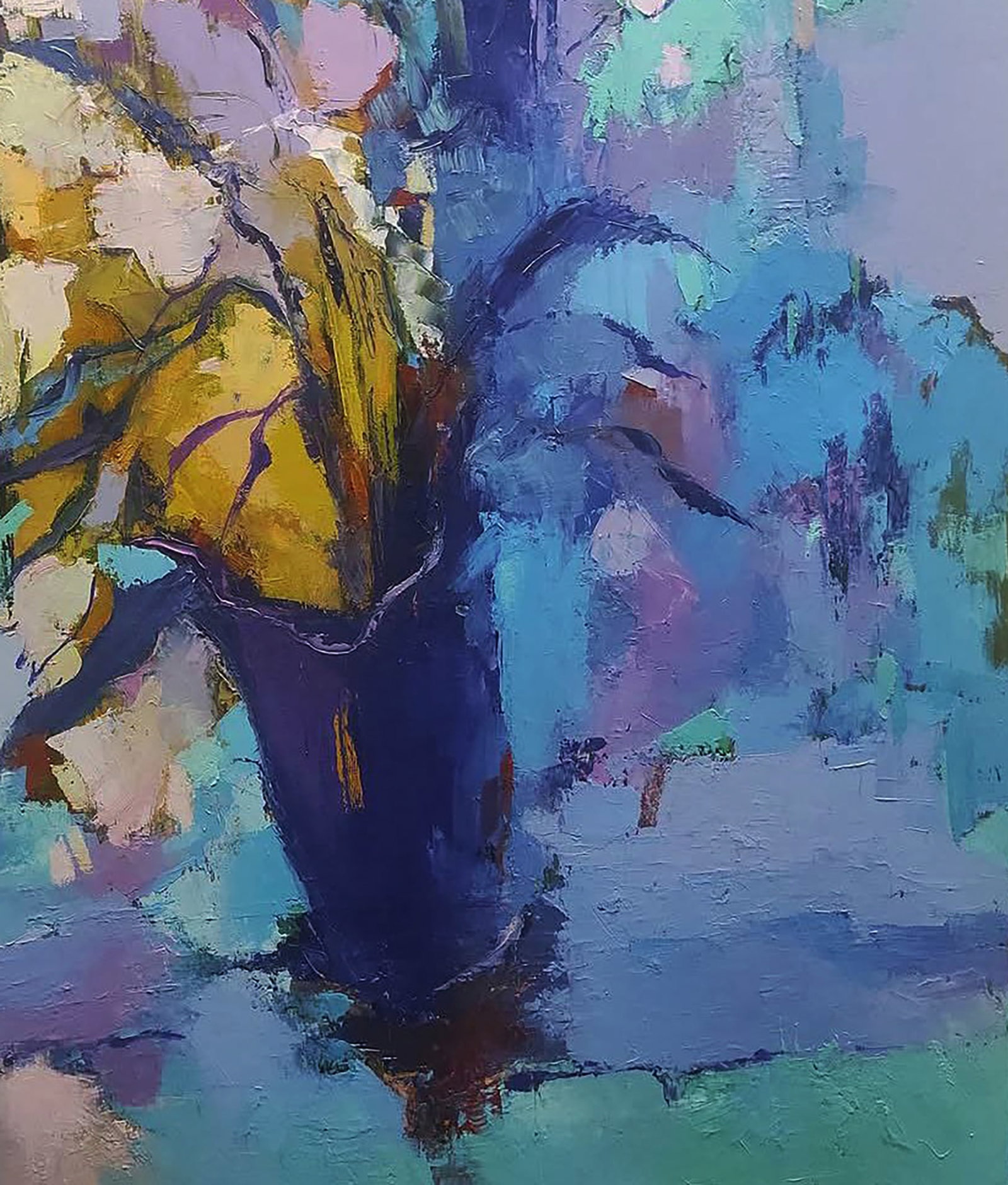Oil painting Just Flowers in a Blue Vase Stepan Verbeshchuk - 5