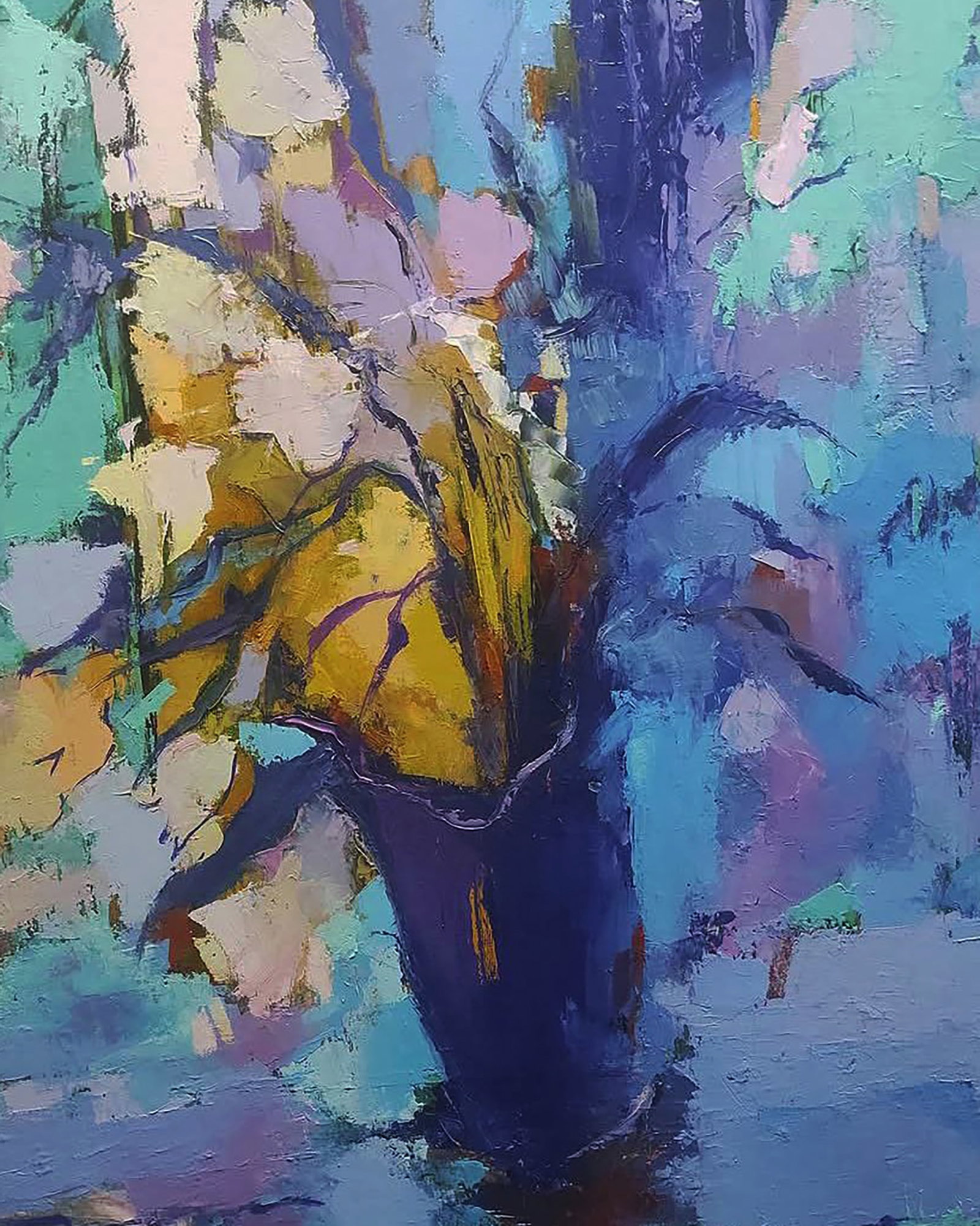Oil painting Just Flowers in a Blue Vase Stepan Verbeshchuk - 6