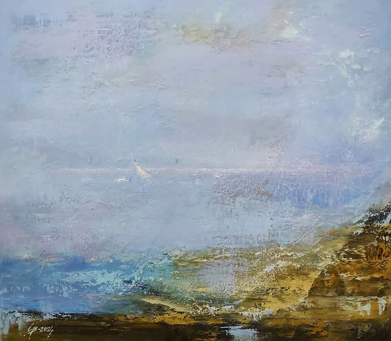 Oil painting Space Before the Mountains Stepan Verbeshchuk: Title: Oil painting Space Before the Mountains Stepan Verbeshchuk Description: 32VERBESH Painter: Stepan Verbeshchuk Size: 50x60 cm/19.68x23.62 inches Components: oil, canvas Original painting CONDITI