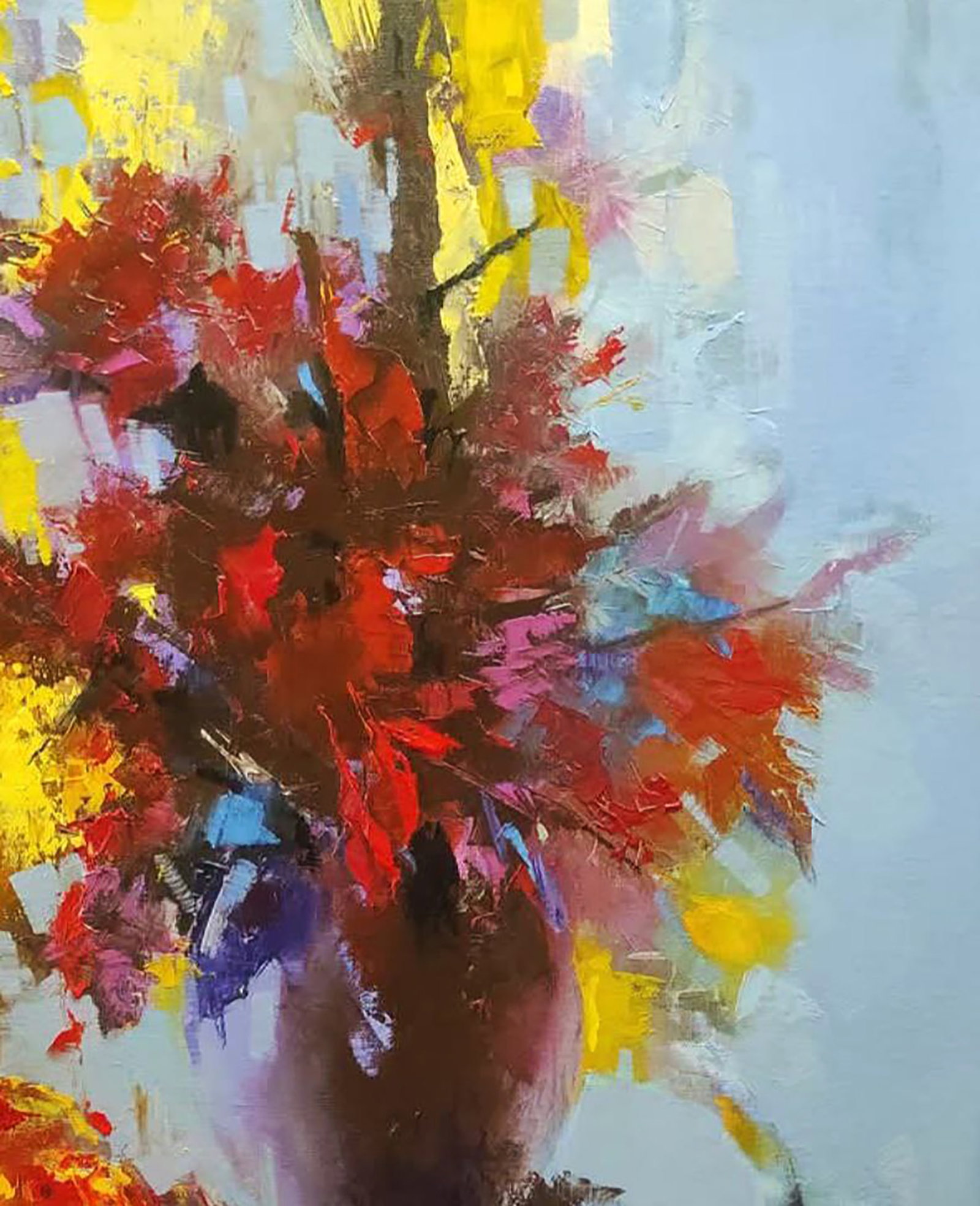 Oil painting Autumn Bouquet in a Vase Stepan Verbeshchuk - 3