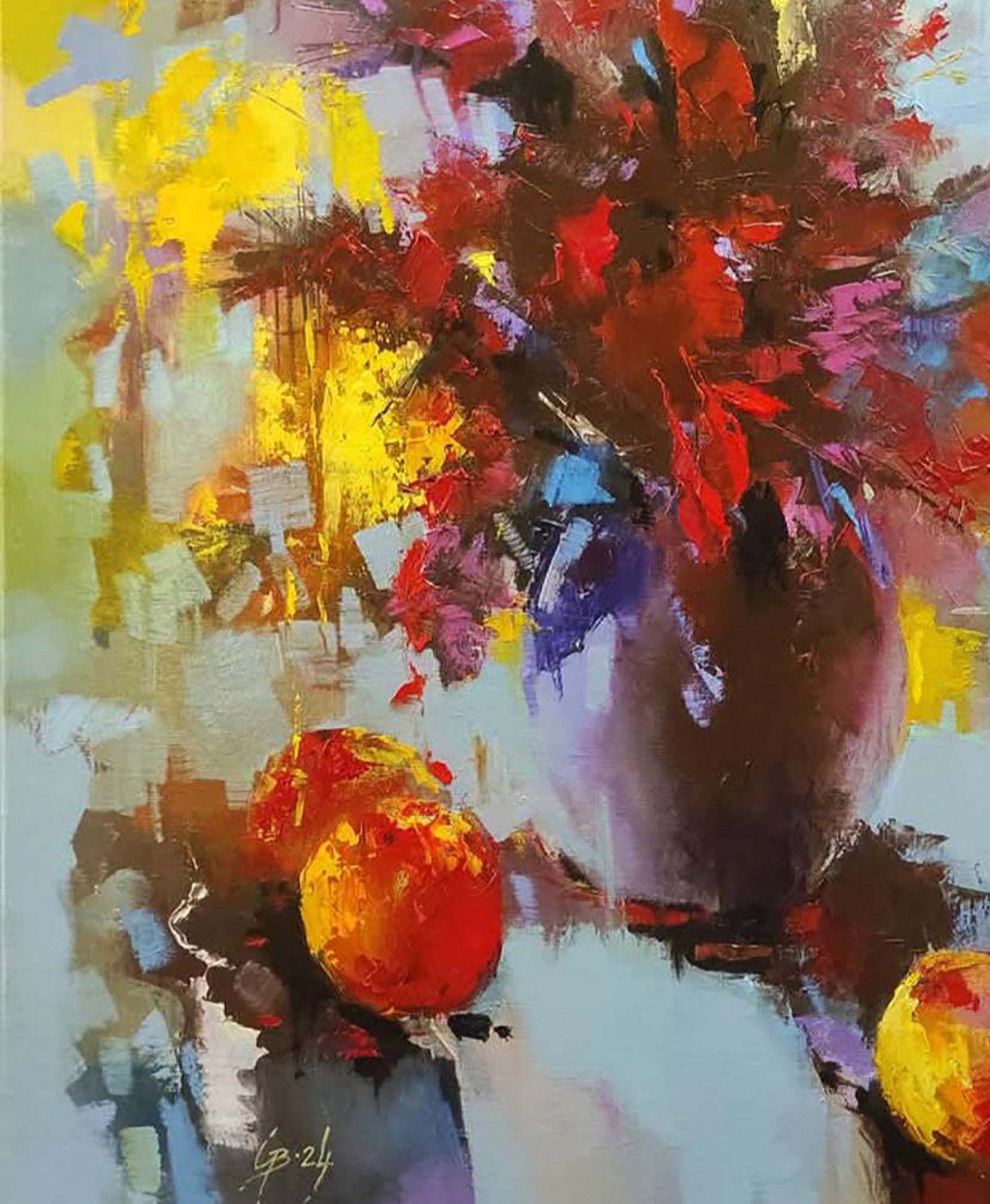 Oil painting Autumn Bouquet in a Vase Stepan Verbeshchuk - 4