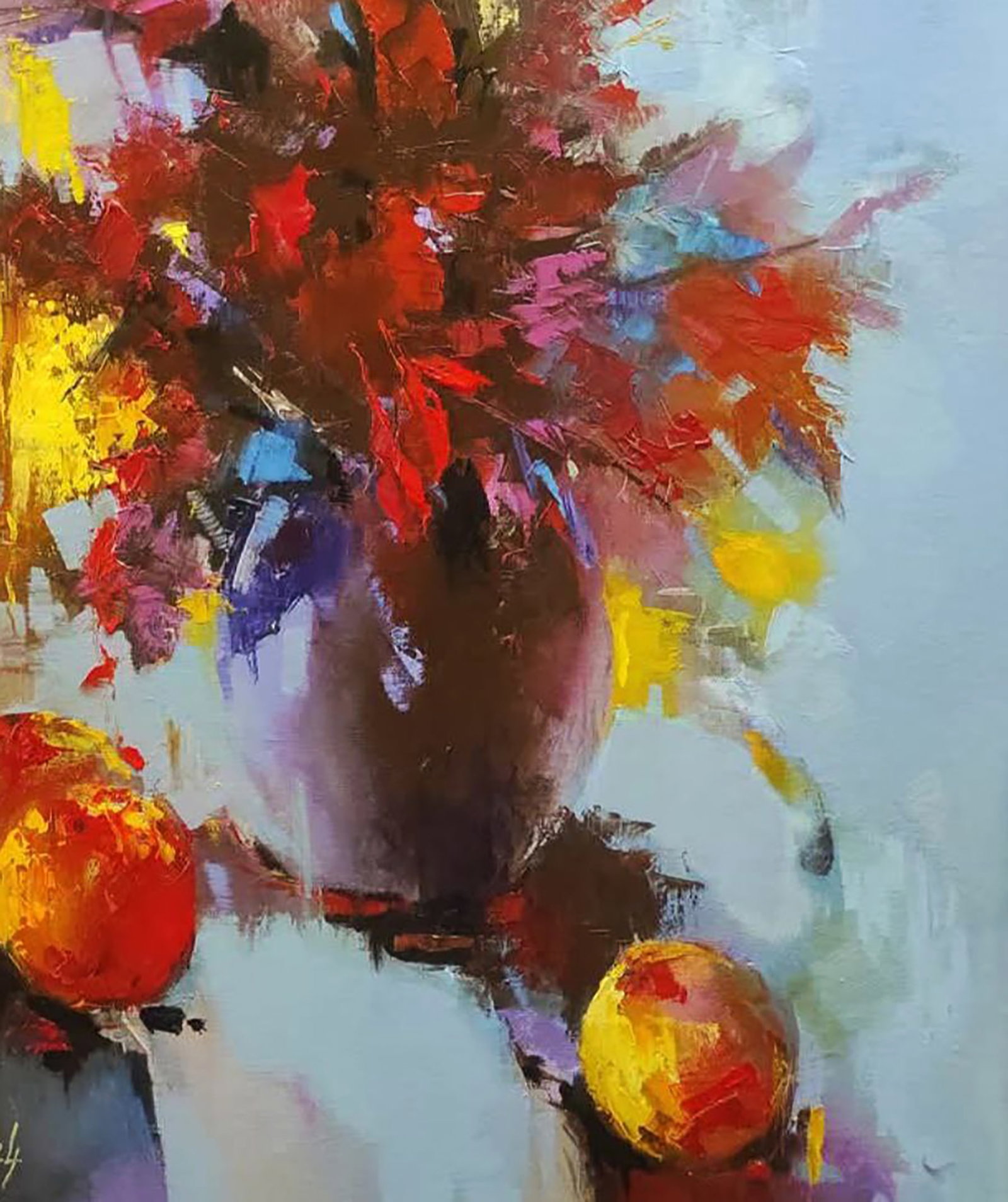 Oil painting Autumn Bouquet in a Vase Stepan Verbeshchuk - 5