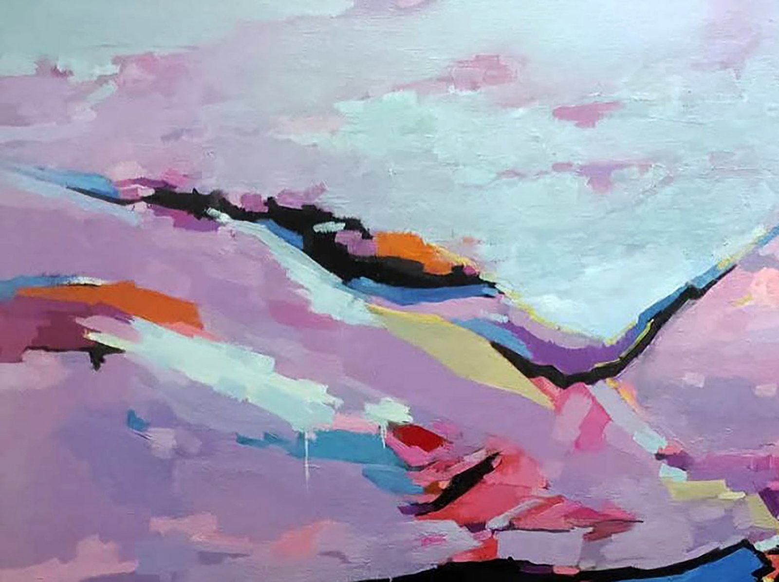 Oil painting Blue River Under the White Sky Stepan Verbeshchuk - 2