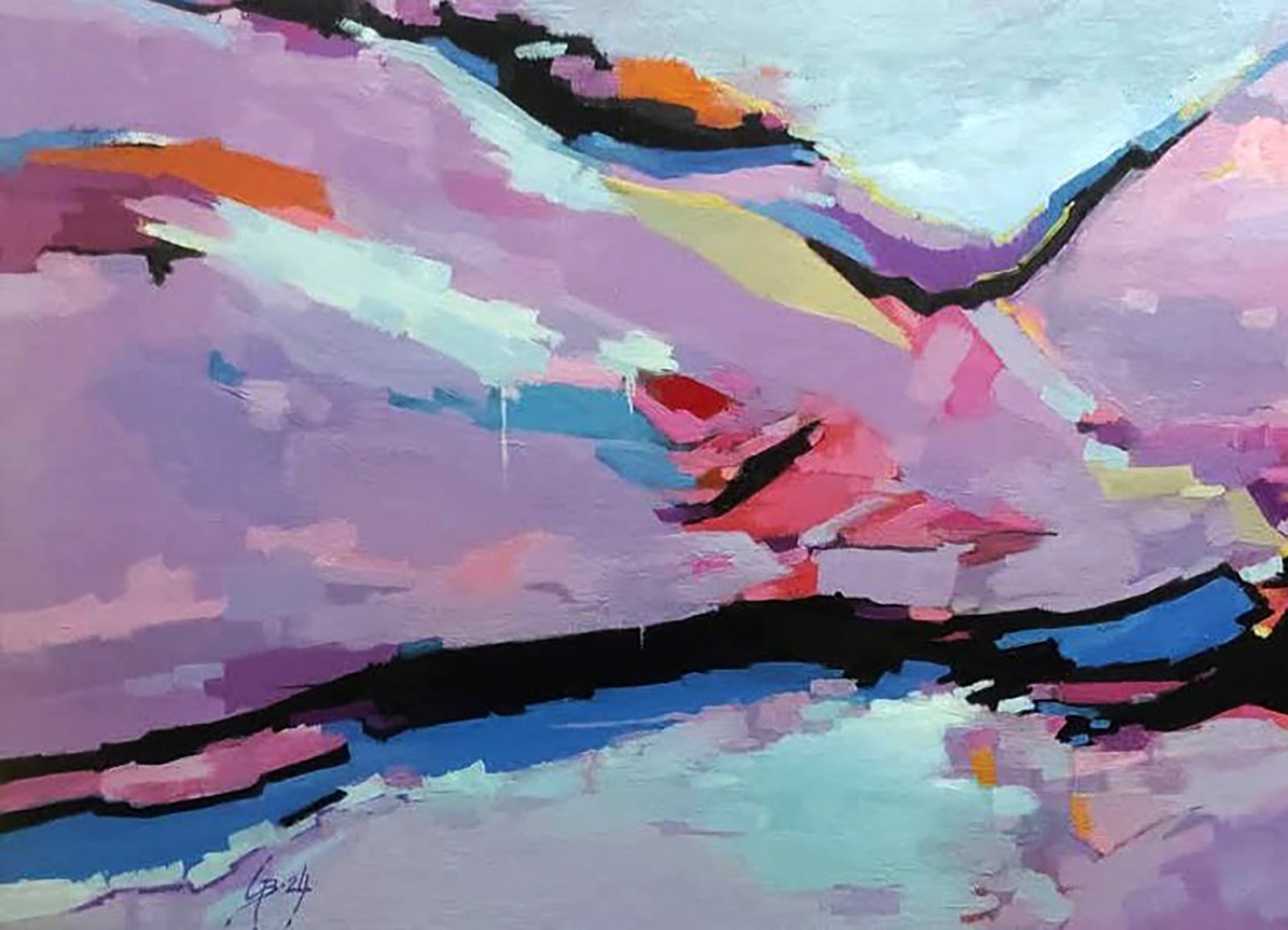 Oil painting Blue River Under the White Sky Stepan Verbeshchuk - 4