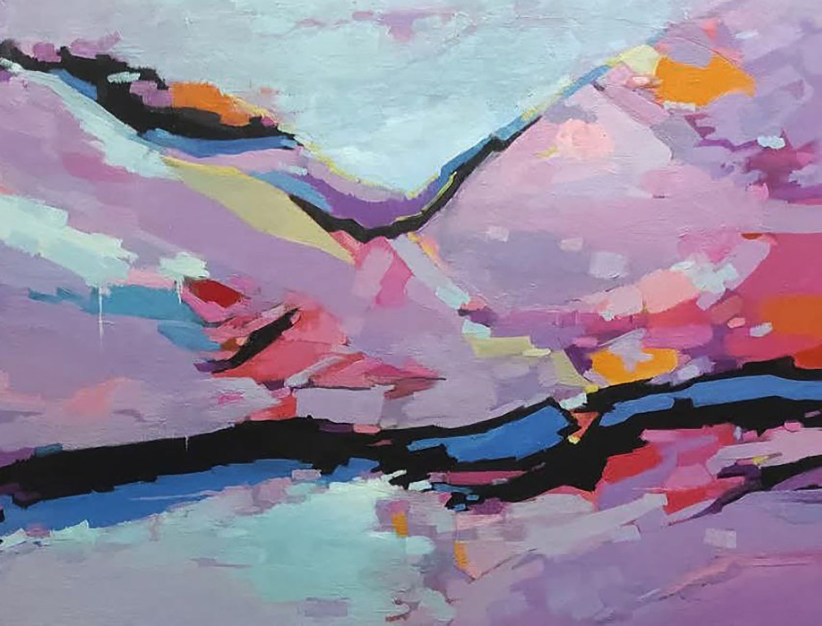 Oil painting Blue River Under the White Sky Stepan Verbeshchuk - 5