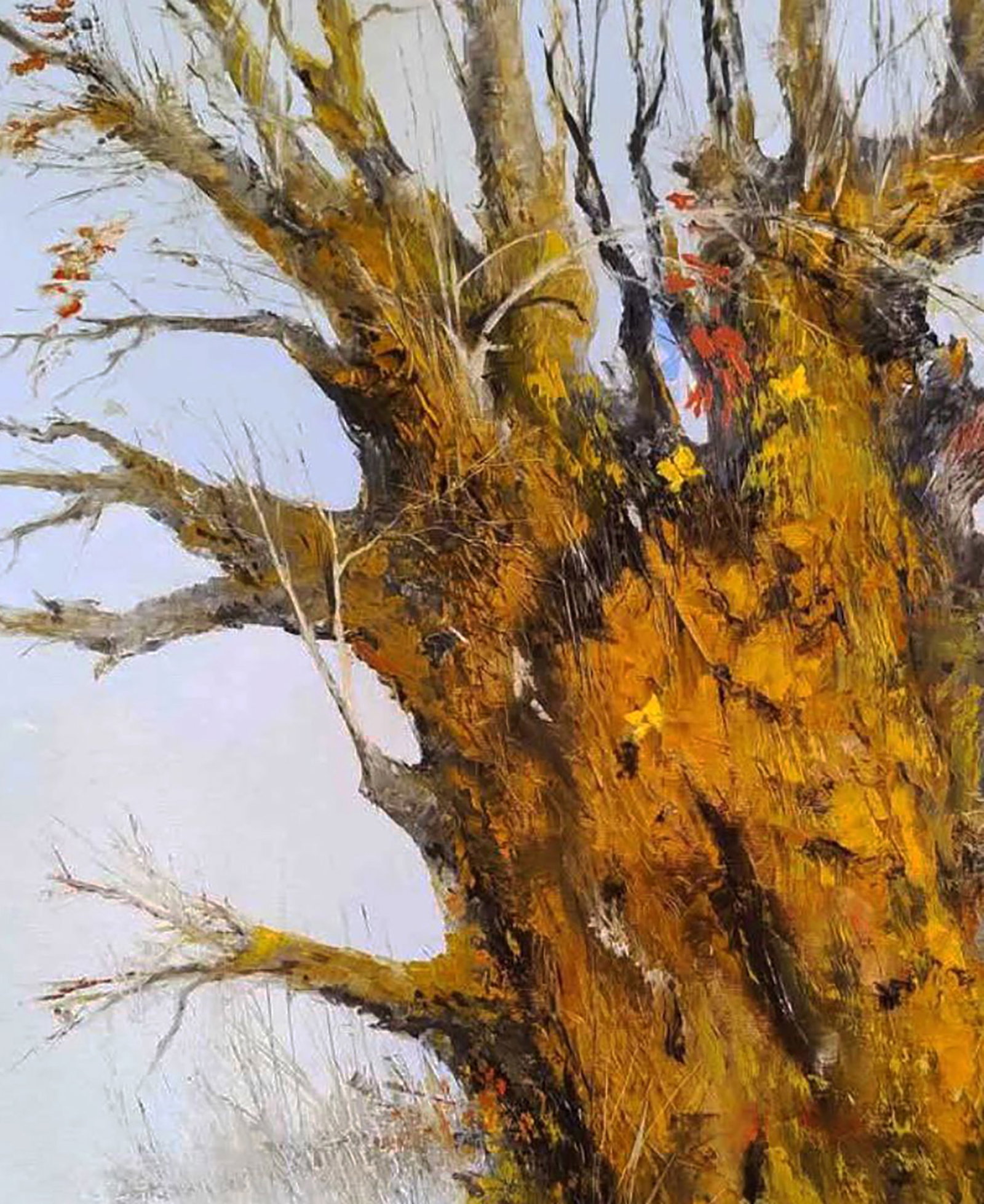 Oil painting Old Oak Tree Under the White Sky Stepan Verbeshchuk - 2