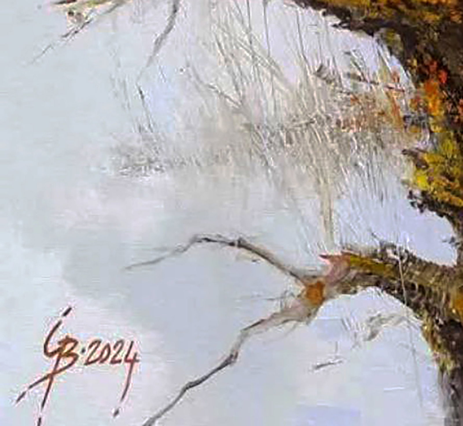 Oil painting Old Oak Tree Under the White Sky Stepan Verbeshchuk - 6
