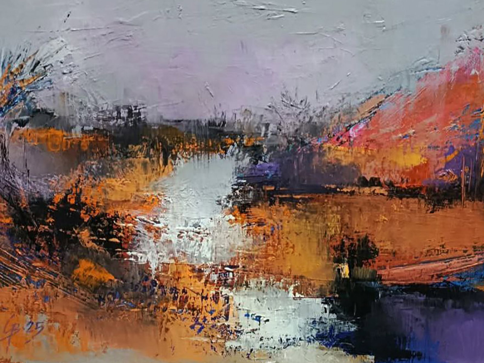 Oil painting A Quiet Evening in the Field Stepan Verbeshchuk - 4