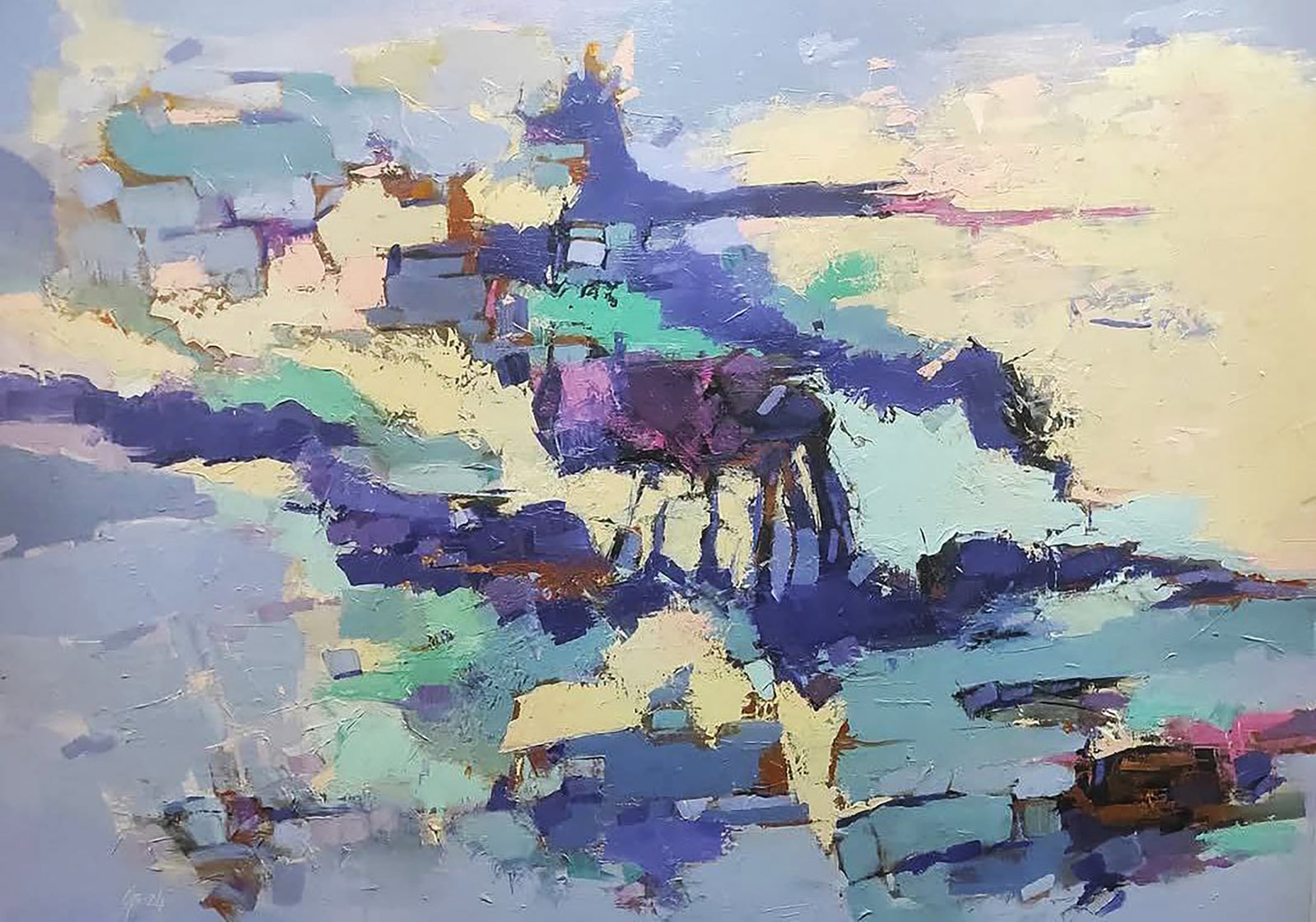 Oil painting Quiet Dawn Among the Mountains Stepan Verbeshchuk: Title: Oil painting Quiet Dawn Among the Mountains Stepan Verbeshchuk Description: 47VERBESH Painter: Stepan Verbeshchuk Size: 70x100 cm/27.55x/39.37 inches Components: oil, canvas Original painting C