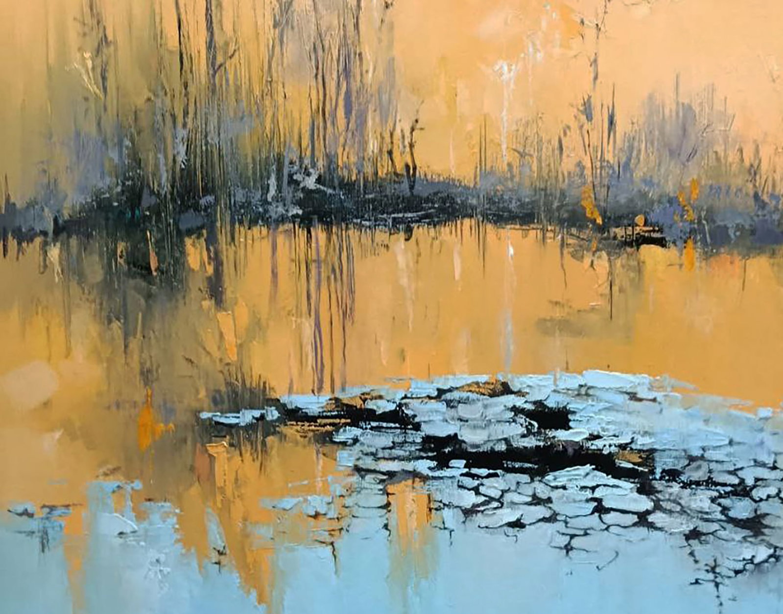 Oil painting Morning on the river Stepan Verbeshchuk - 2