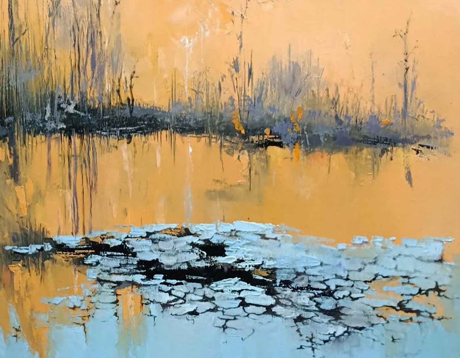 Oil painting Morning on the river Stepan Verbeshchuk - 3
