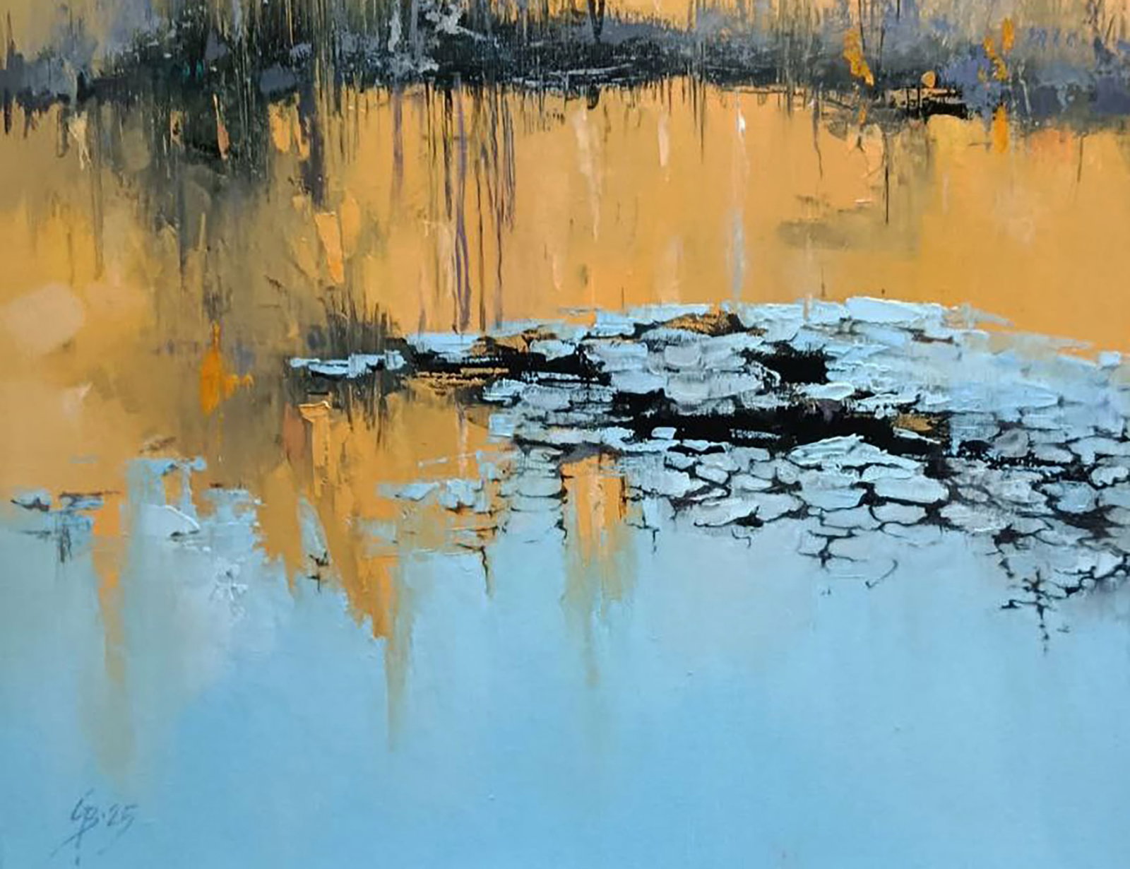 Oil painting Morning on the river Stepan Verbeshchuk - 4