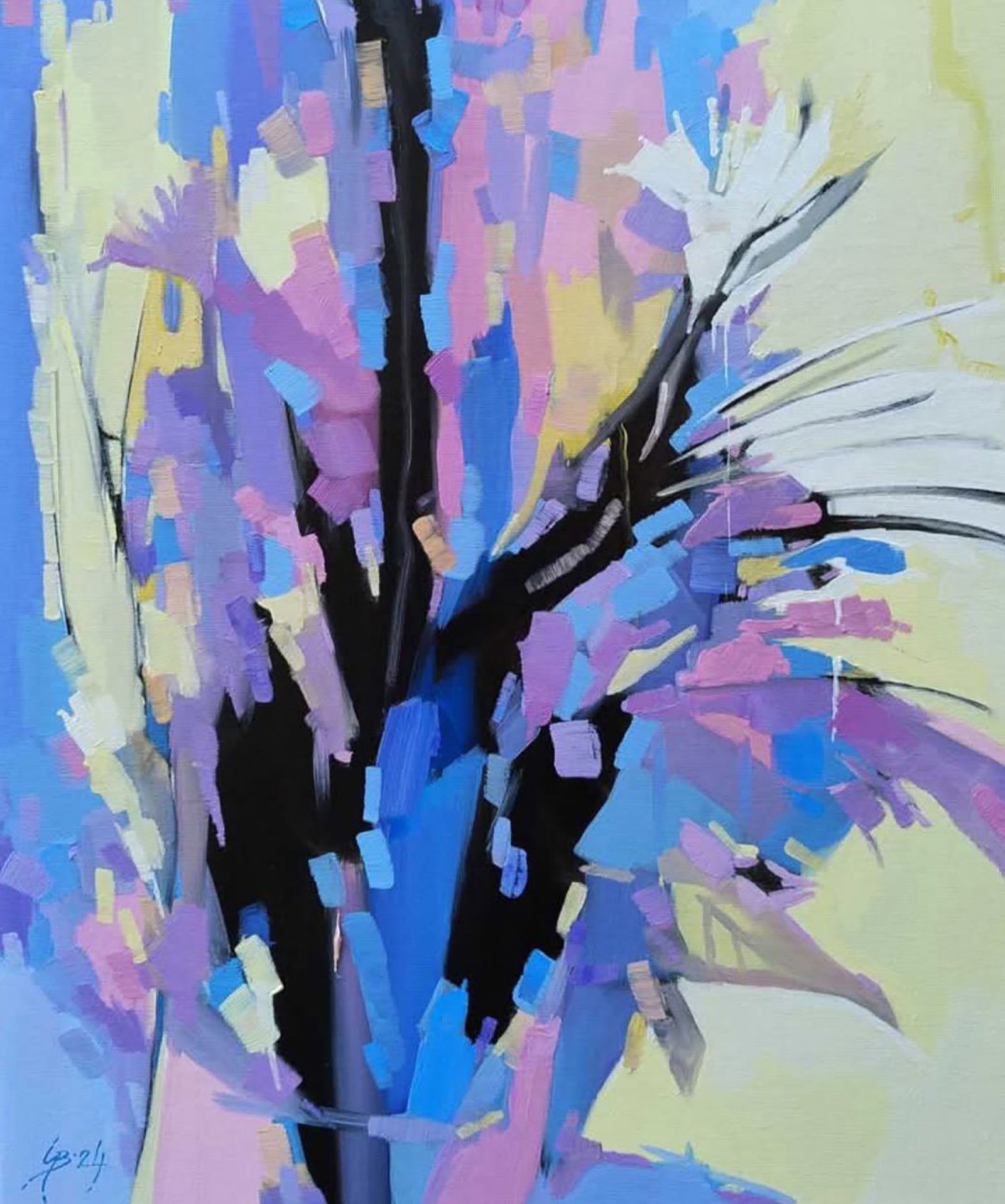 Oil painting Floral motif in Paints Stepan Verbeshchuk: Title: Oil painting Floral motif in Paints Stepan Verbeshchuk Description: 53VERBESH Painter: Stepan Verbeshchuk Size: 60x50 cm/23.62x19.68 inches Components: oil, canvas Original painting CONDITION: