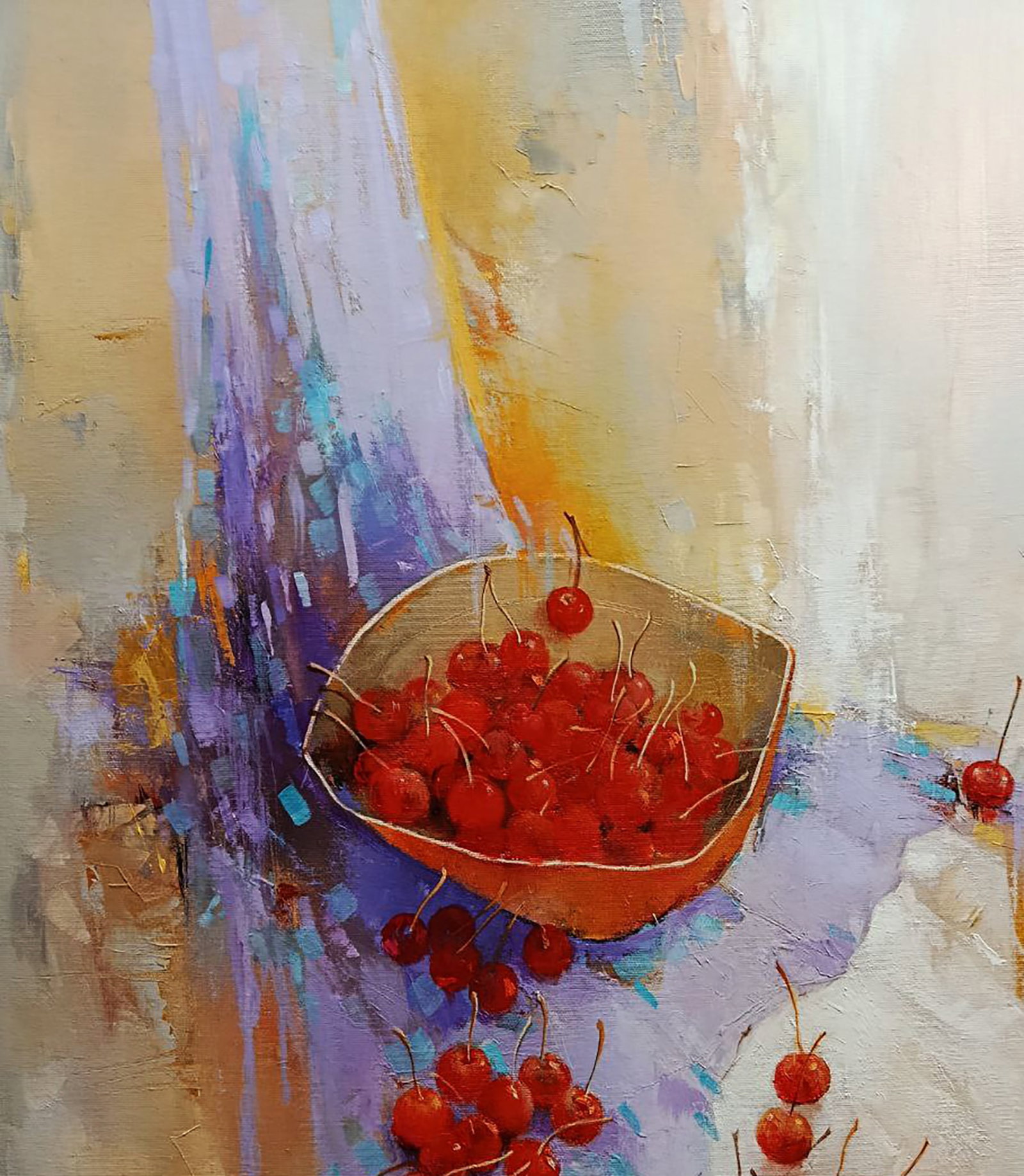 Oil painting Red Cherries on the Table Stepan Verbeshchuk - 2