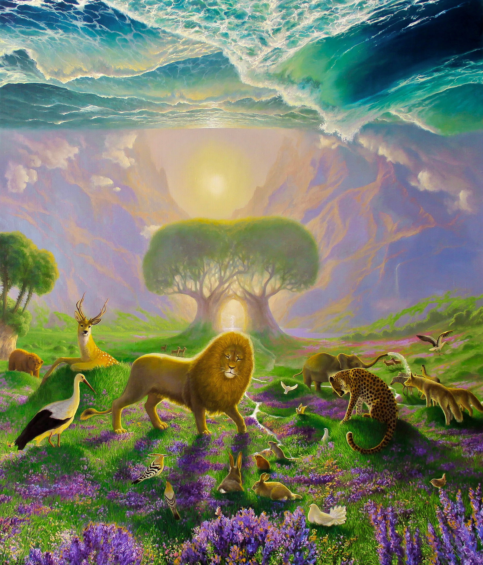 Oil painting Creation of the world Kateryna Bukuros: Title: Oil painting Creation of the world Kateryna Bukuros Description: 9BUKUR Painter: Kateryna Bukuros Size: 100x85 cm/39.37x33.46 inches Components: oil, canvas Original painting CONDITION: excelle