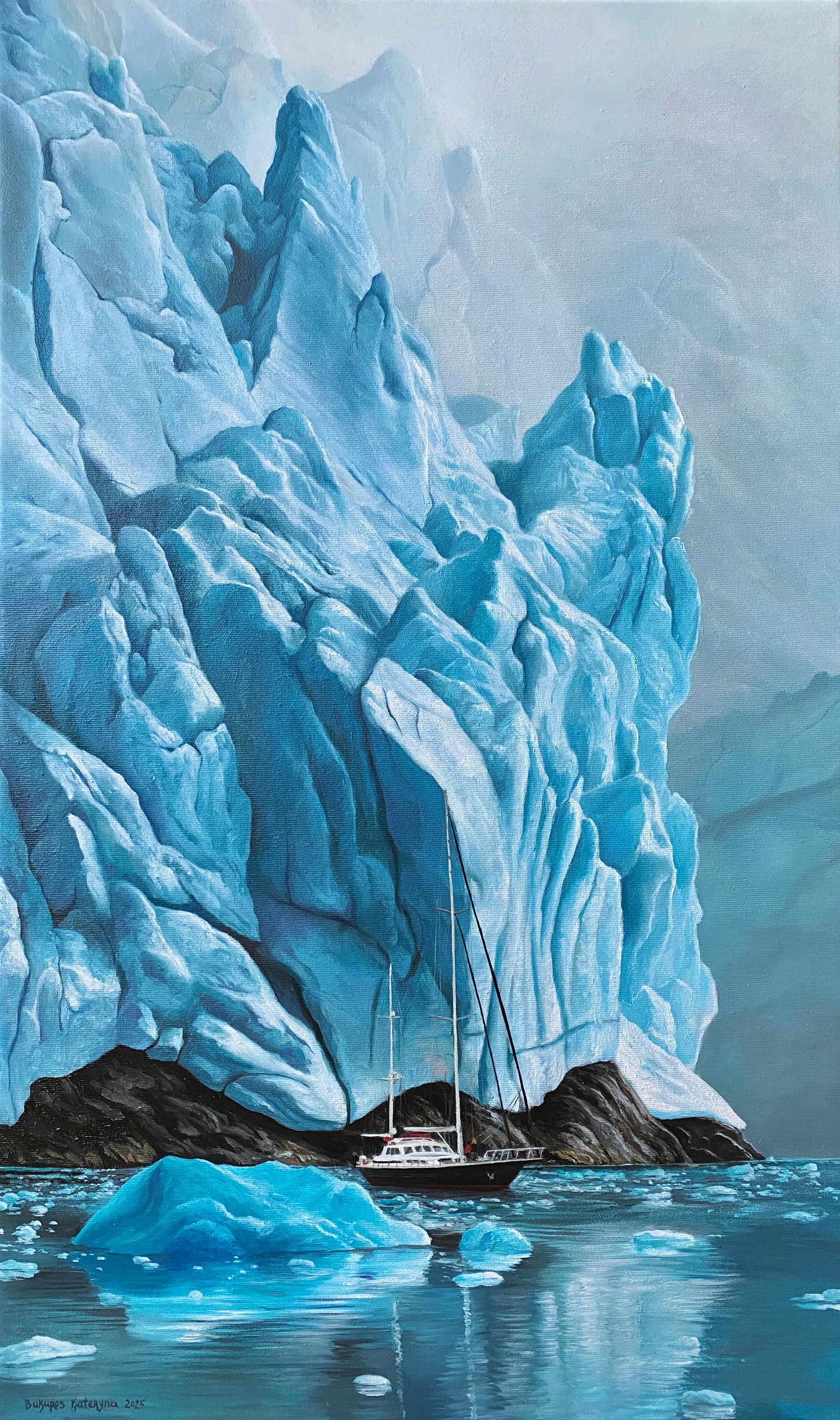 Oil painting Ship at the Iceberg Kateryna Bukuros (1 of 7)
