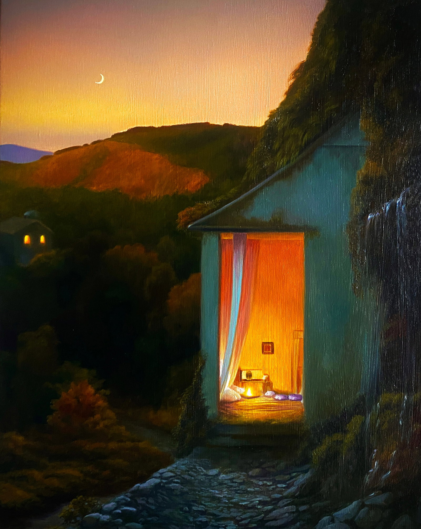Oil painting Be a Light in the Darkness Kateryna Bukuros: Title: Oil painting Be a Light in the Darkness Kateryna Bukuros Description: 16BUKUR Painter: Kateryna Bukuros Size: 50x40 cm/19.68x15.74 inches Components: oil, canvas Original painting CONDITION: