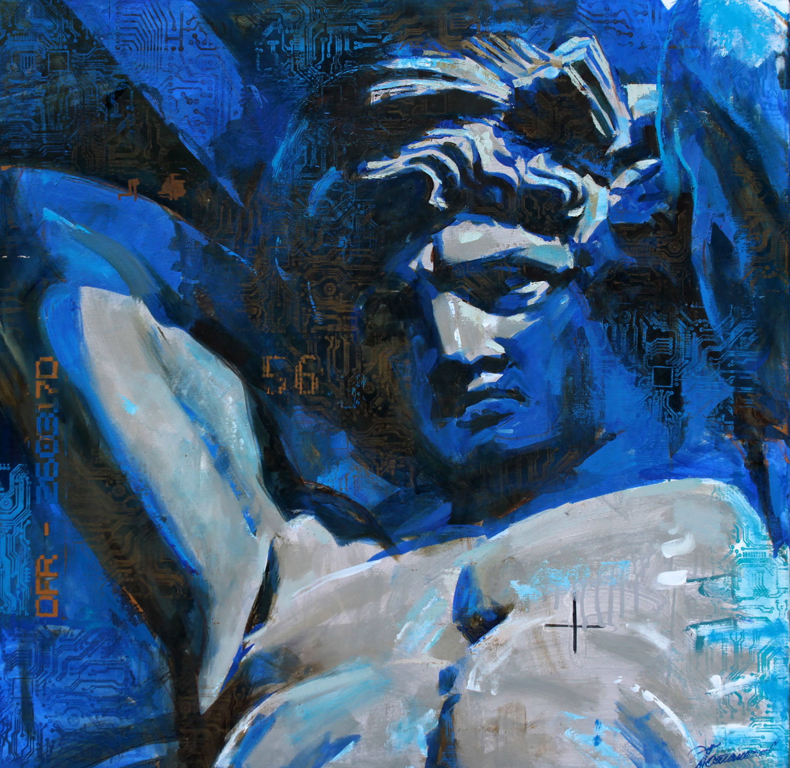 Oil painting Atlant Ed Potapenkov: Title: Oil painting Atlant Ed Potapenkov Description: 7POTAP Painter: Ed Potapenkov Size: 75x75 cm/29.52x29.52 inches Components: oil, canvas Original painting CONDITION: excellent ARTIST: Ed