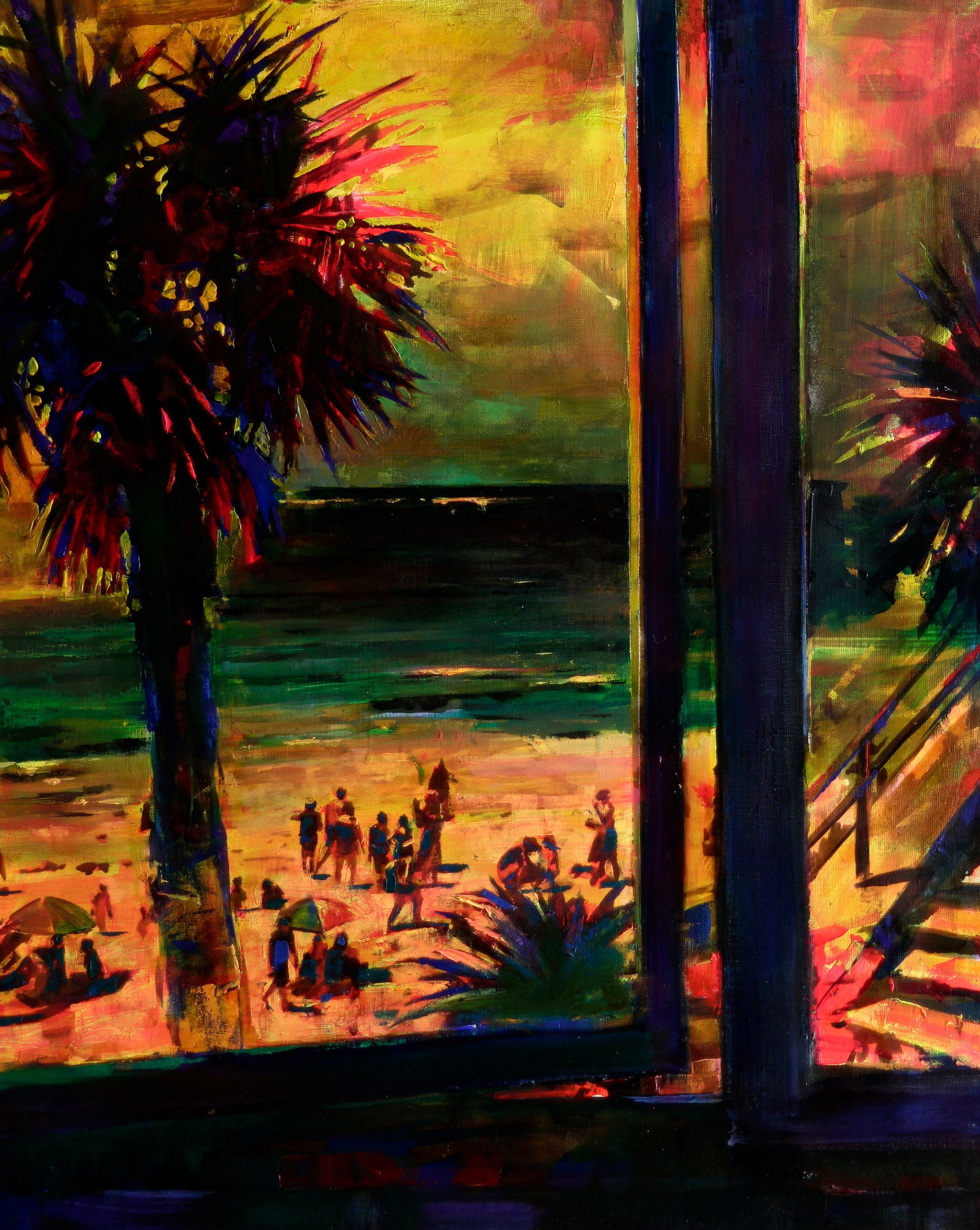 Oil painting Relaxation on the sea beach Ed Potapenkov: Title: Oil painting Relaxation on the sea beach Ed Potapenkov Description: 27POTAP Painter: Ed Potapenkov Size: 80x60 cm/31.49x23.62 inches Components: oil, canvas Original painting CONDITION: excelle
