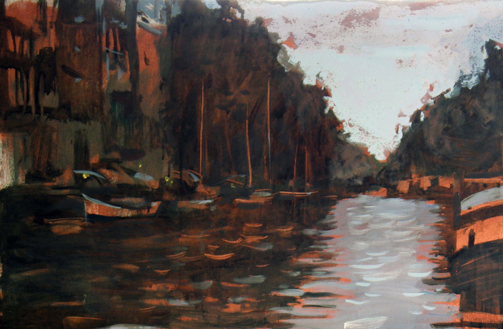 Oil painting City ??river Ed Potapenkov - 2