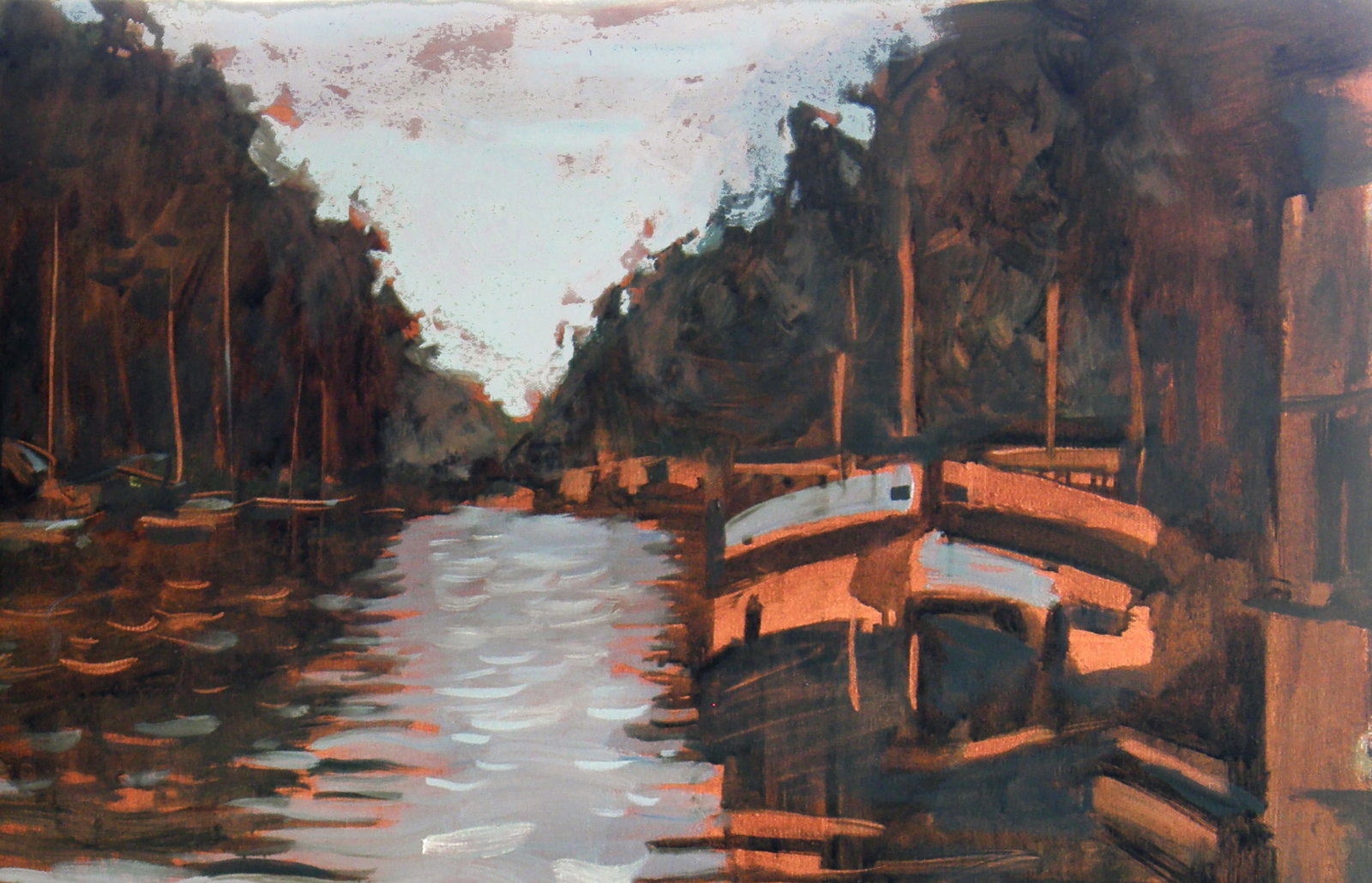 Oil painting City ??river Ed Potapenkov - 3