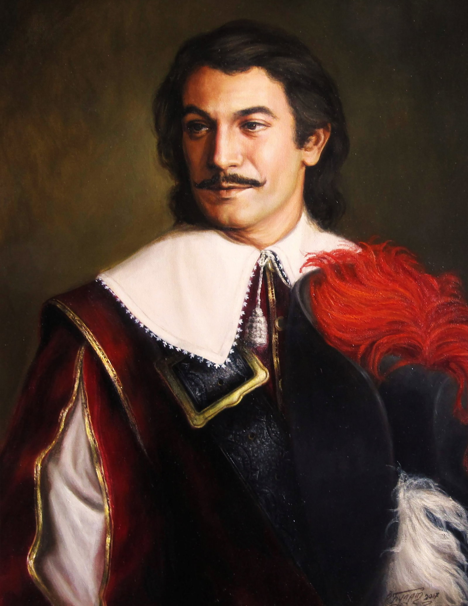 Oil painting The Brave Gascon Valeriy Bulat: Title: Oil painting The Brave Gascon Valeriy Bulat Description: 18BUL Painter: Valeriy Bulat Size: 50x40 cm/19.68x15.74 inches Components: oil, canvas Original painting - Based on A. Dumas's "The