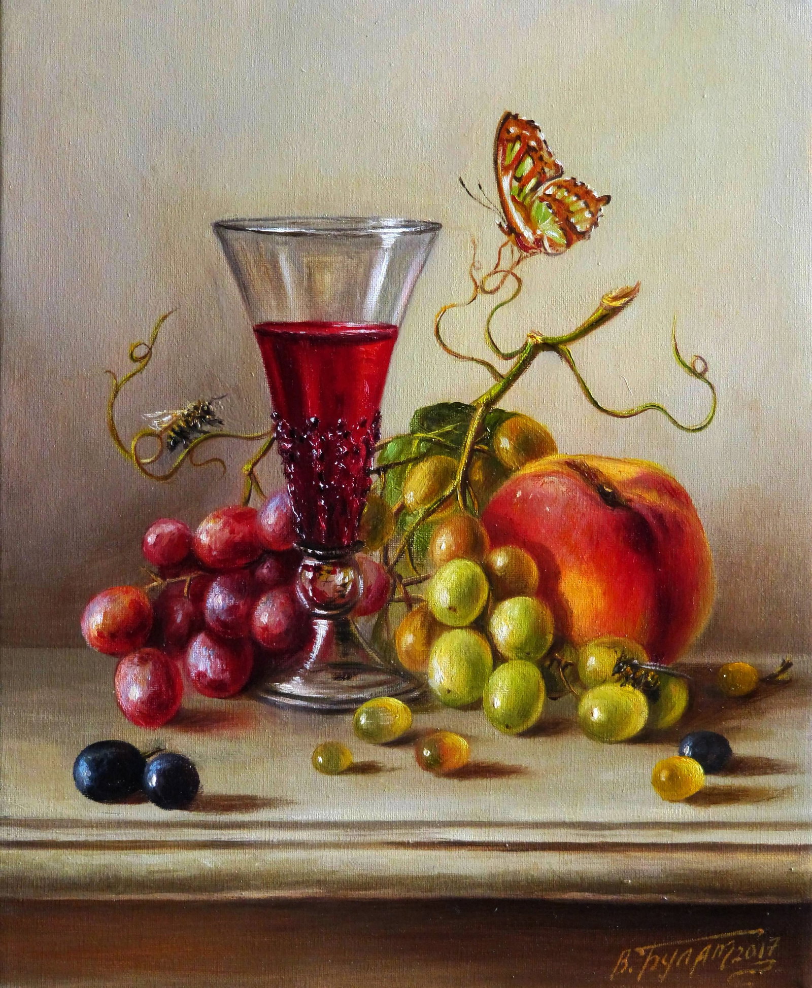 Oil painting Fruity notes Valeriy Bulat: Title: Oil painting Fruity notes Valeriy Bulat Description: 44BUL Painter: Valeriy Bulat Size: 25x20 cm/9.84x7.87 inches Components: oil, canvas Original painting CONDITION: excellent ARTIST: Bulat