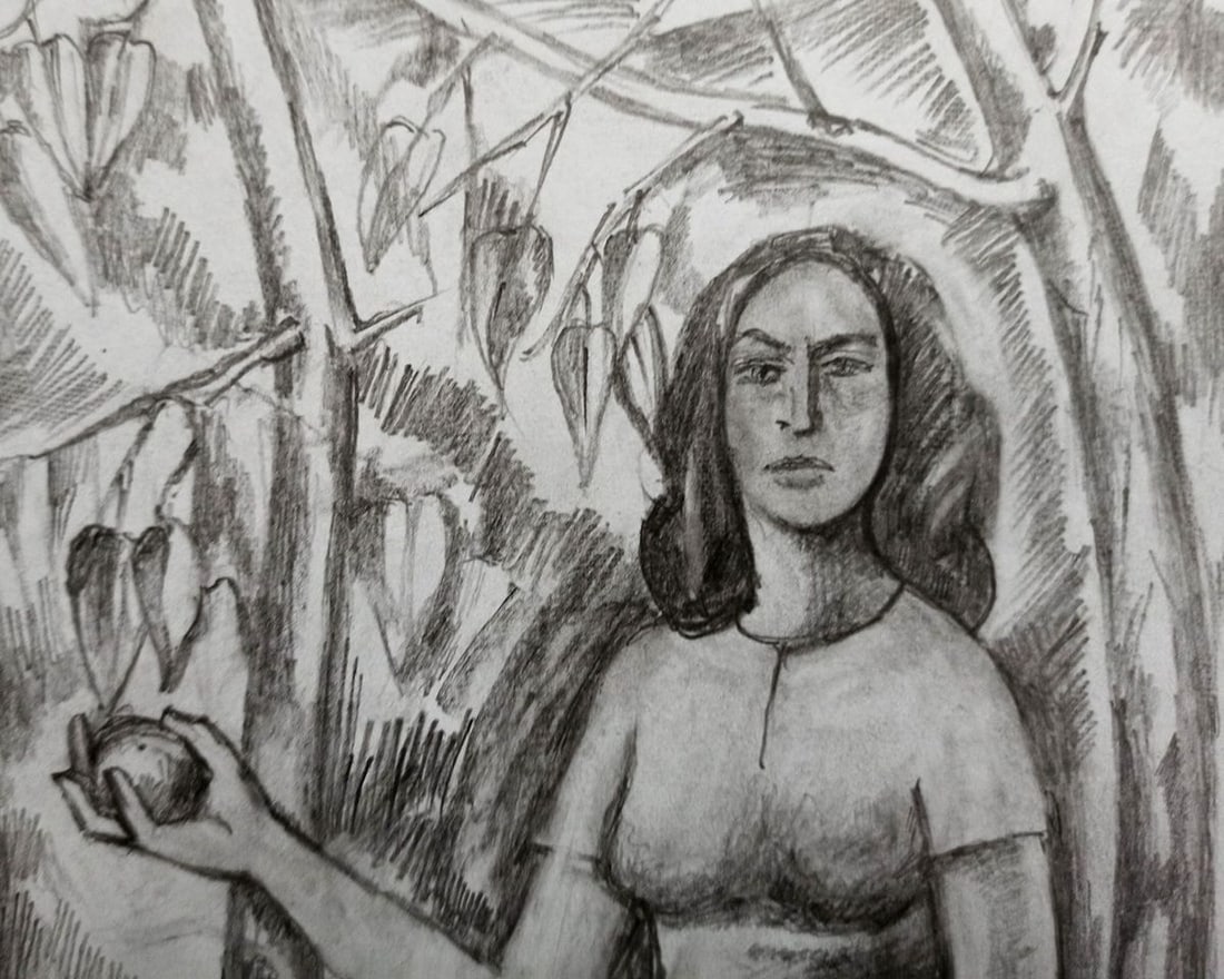 Pencil painting Portrait of a girl Peter Tovpev - 2