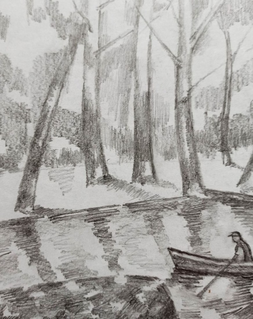 Pencil painting On vacation Peter Tovpev - 2