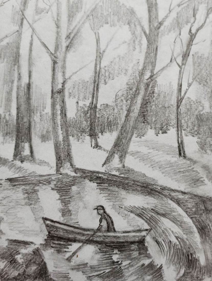 Pencil painting On vacation Peter Tovpev - 3