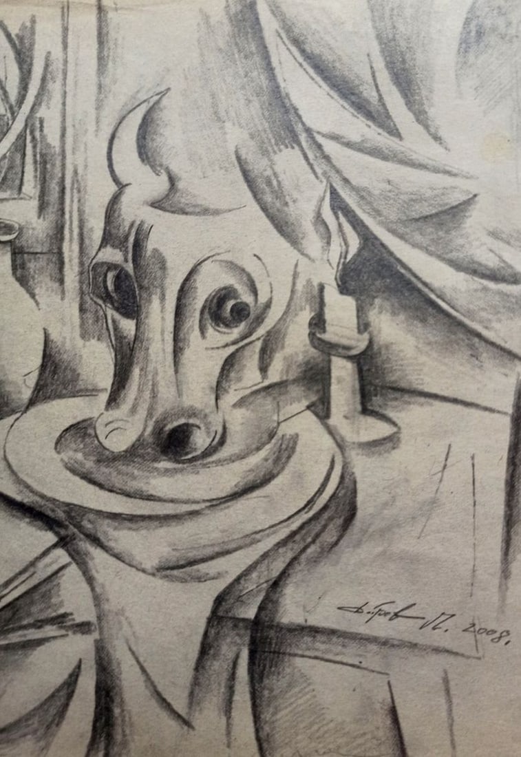 Pencil painting Workplace Peter Tovpev - 3