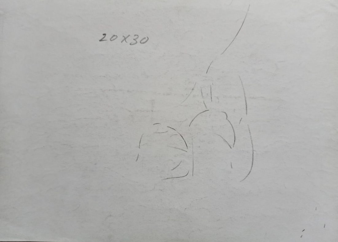 Abstract pencil painting Portrait of naked girls Peter Tovpev - 4