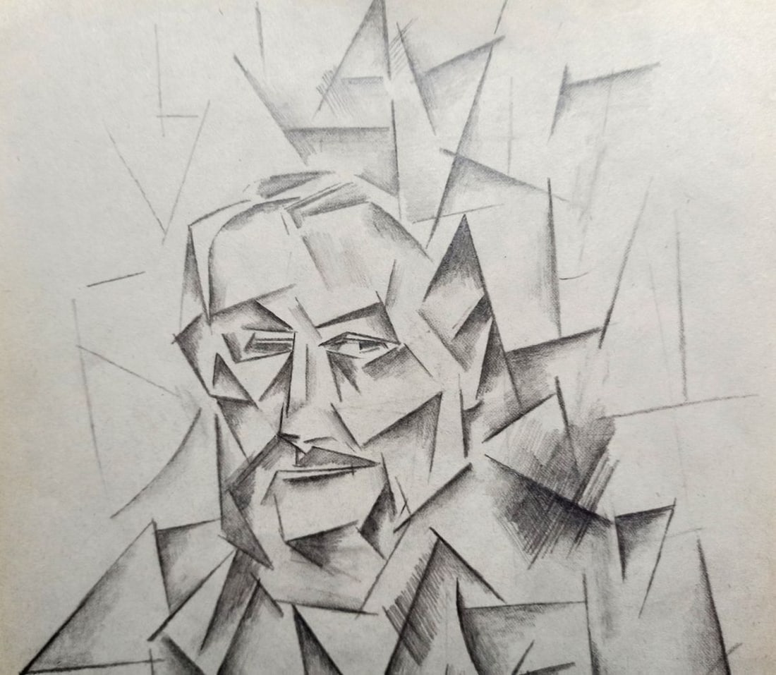 Abstract pencil painting Portrait of a man Peter Tovpev - 2