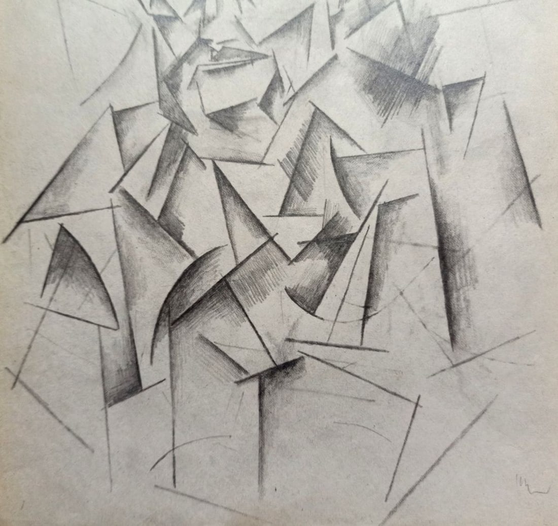 Abstract pencil painting Portrait of a man Peter Tovpev - 3