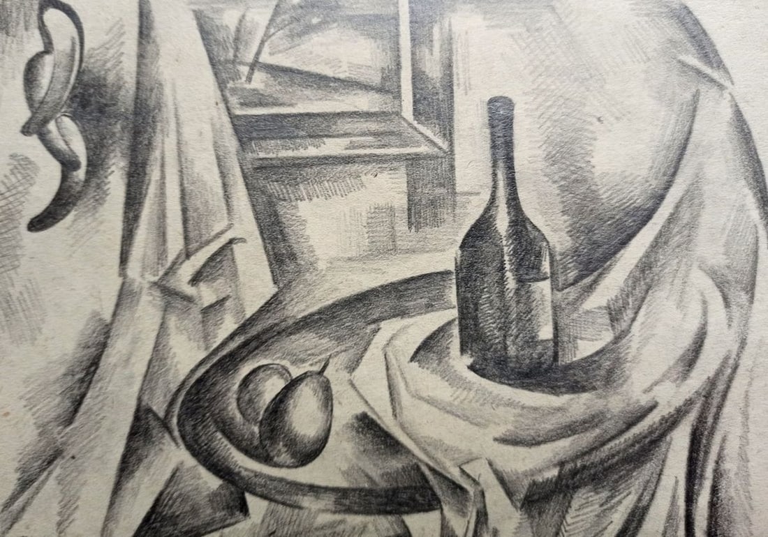 Pencil painting Portrait of a naked girl Peter Tovpev - 2